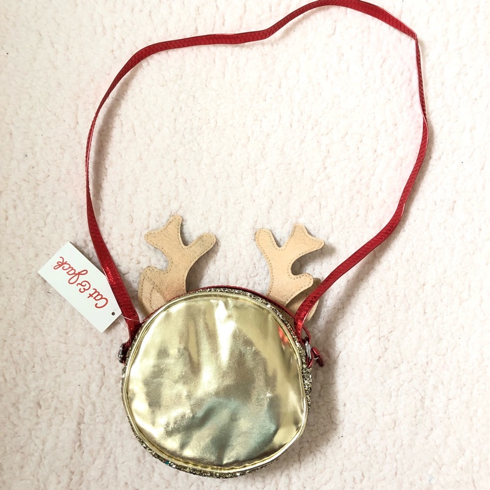 NWT girls glitter reindeer Christmas purse - Picture 2 of 3